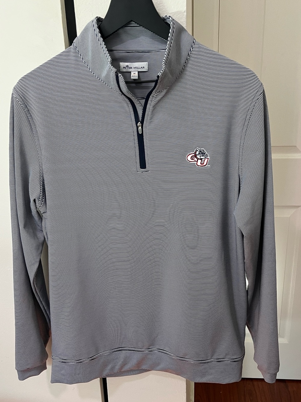 Peter Millar Men’s Navy and White Gonzaga University Quarter Zip